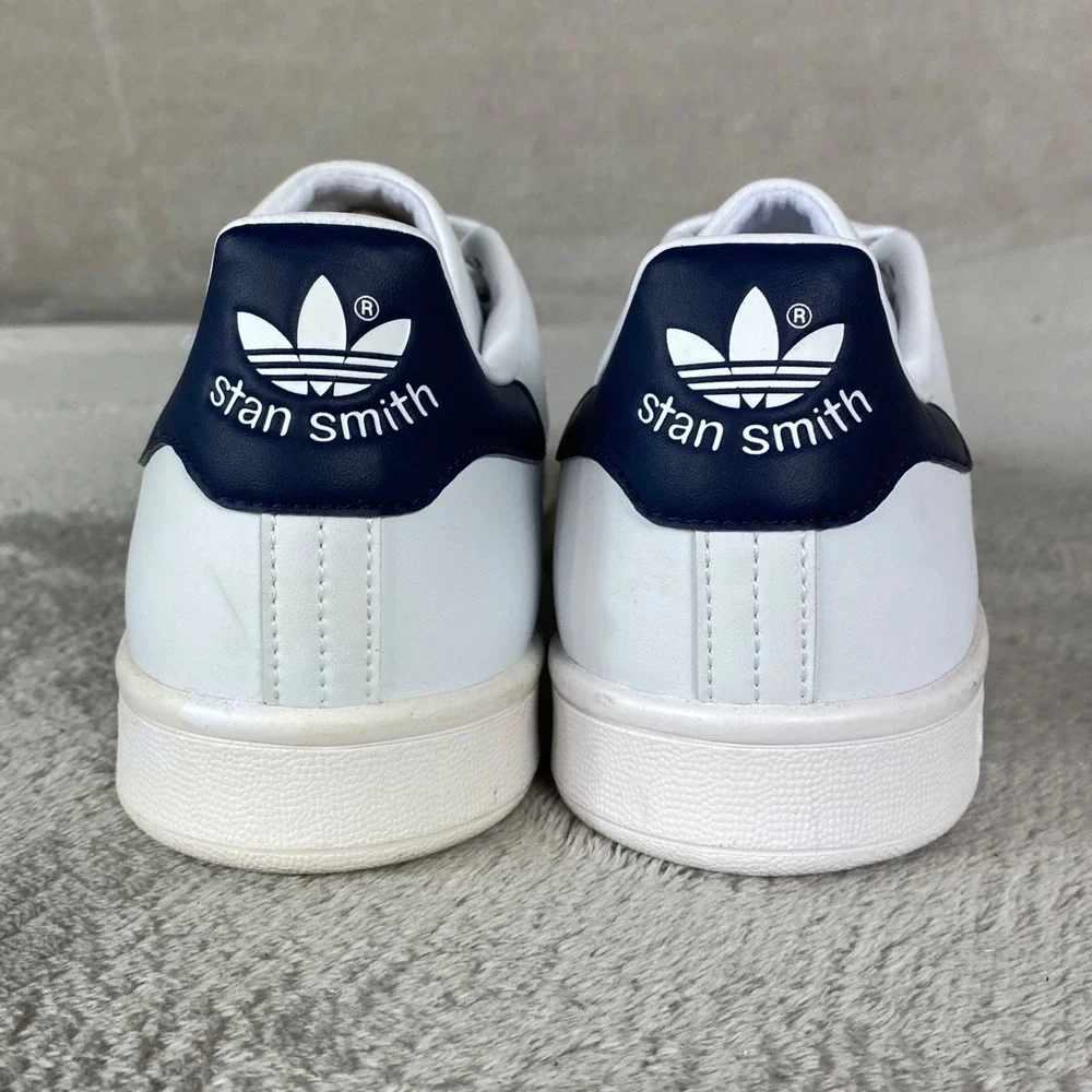 Adidas Stan Smith Mens Shoes Size 11.5 White Blue Leather Tennis Pickleball NEW